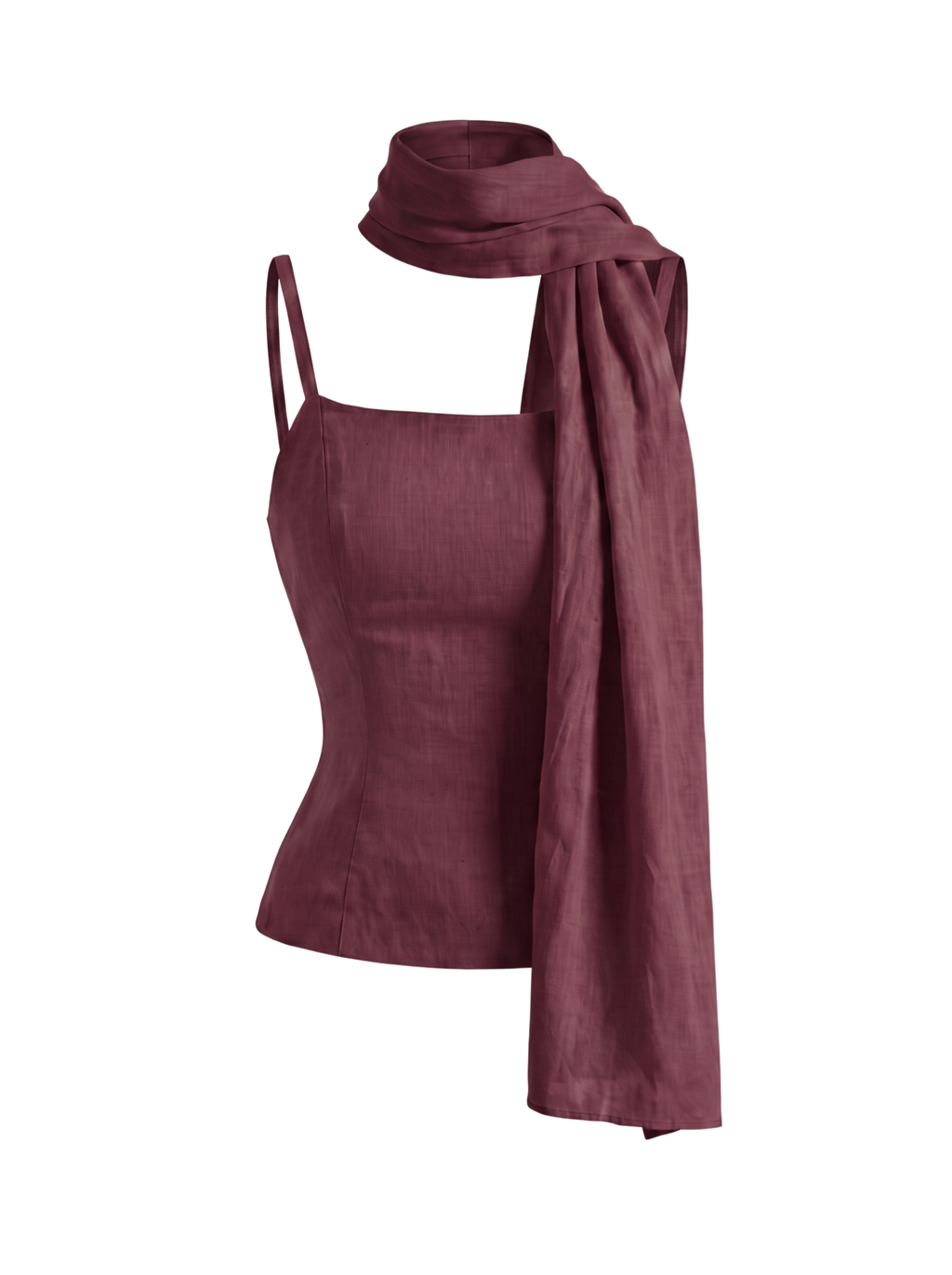Mira Top + Dupatta — Bordeaux