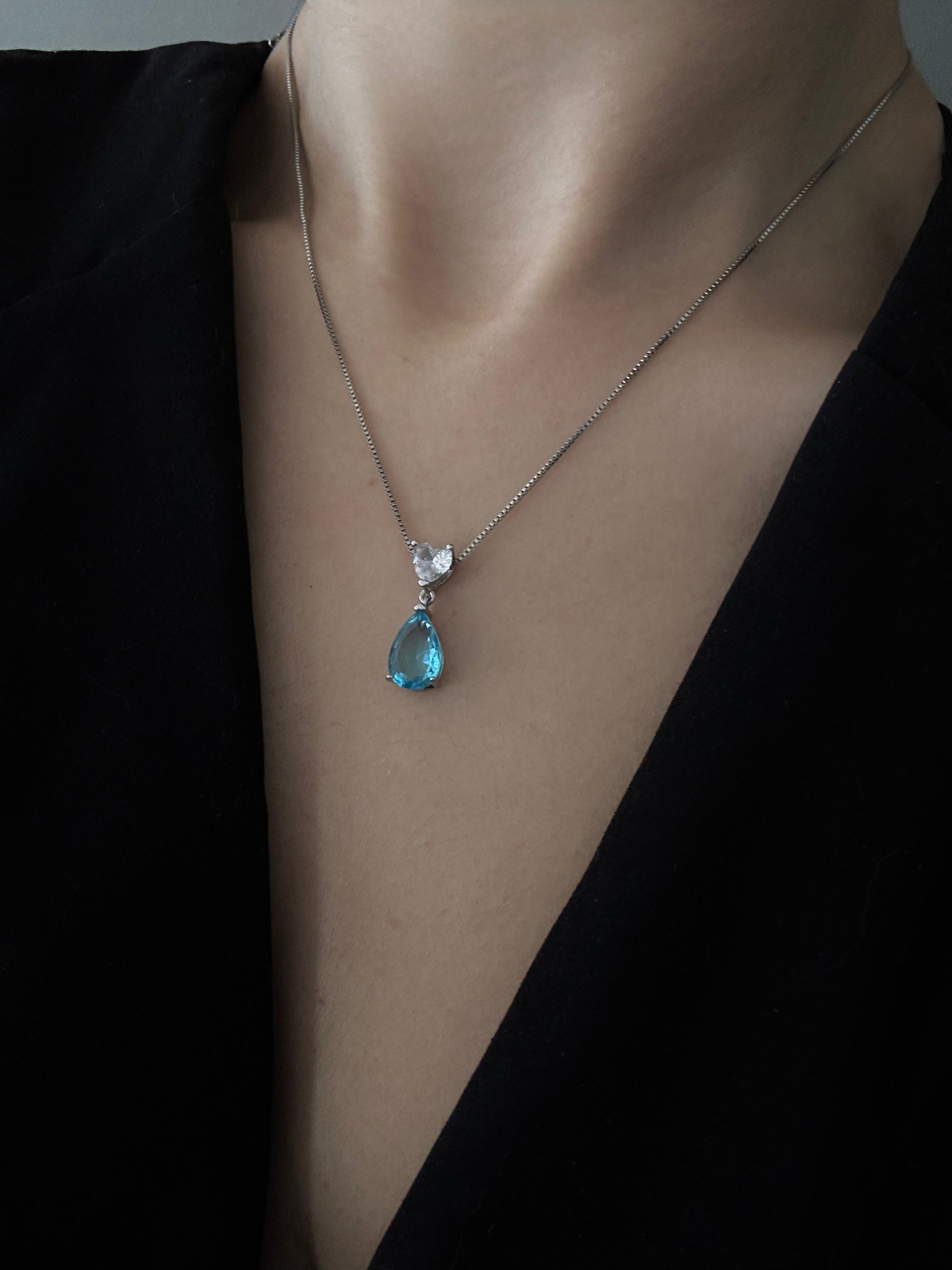 Seraphina Drop Necklace (Sky)