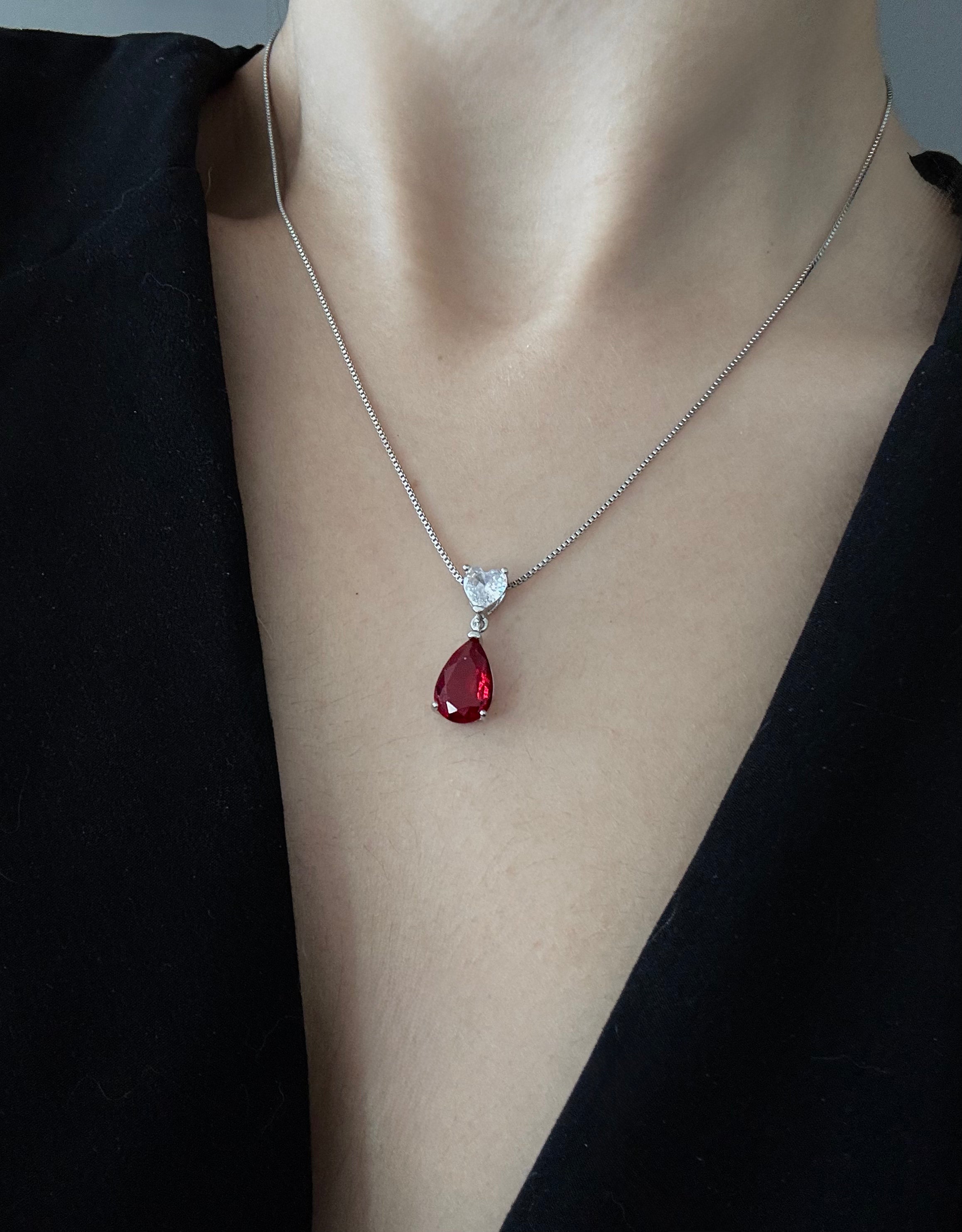 Seraphina Drop Necklace (Rouge)