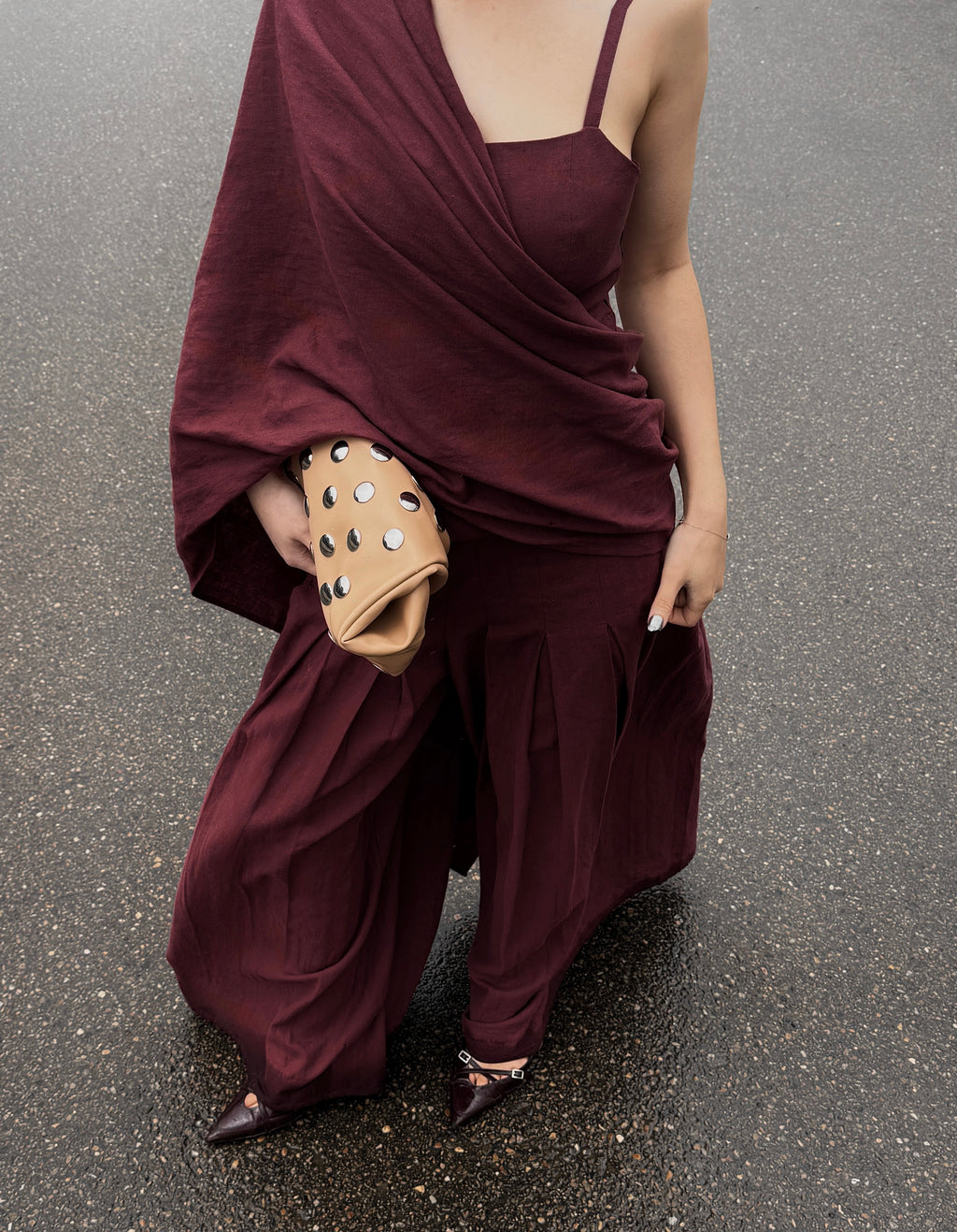 Mira Top + Dupatta — Bordeaux